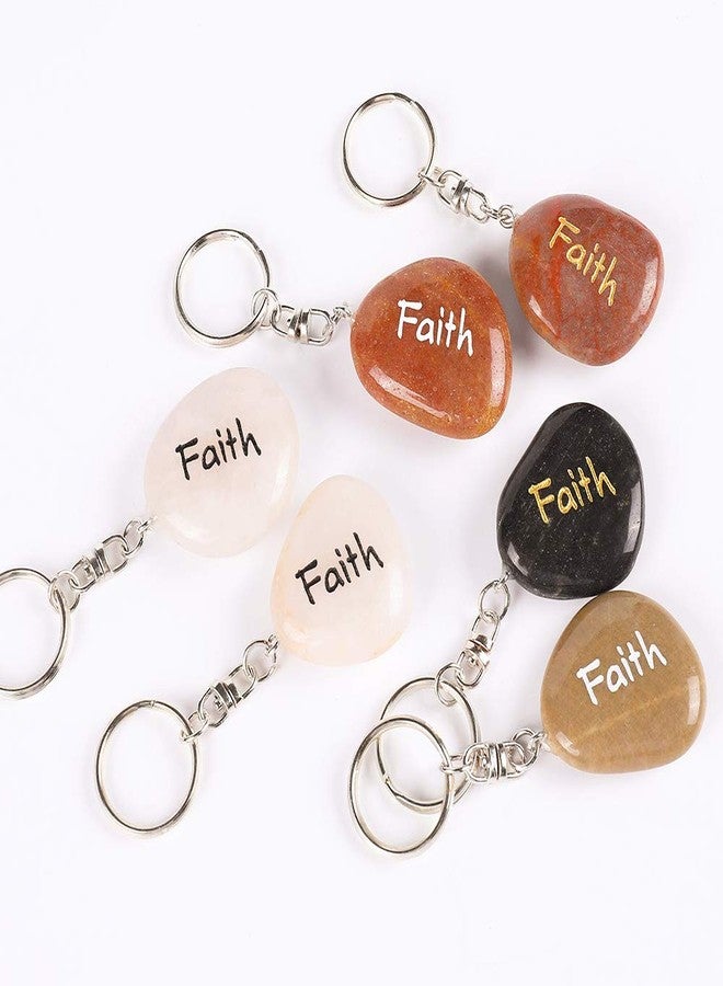 ROCKIMPACT 50PCS Faith Inspirational Stones Key Chains, Faith Wholesale Lot, Engraved Natural River Rock Faith Stone Key Rings Keychains, Healing Stone Keychain (50 Pieces, Faith) - Image 5